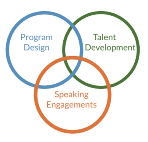 program design, talent development & speaking engagements diagram