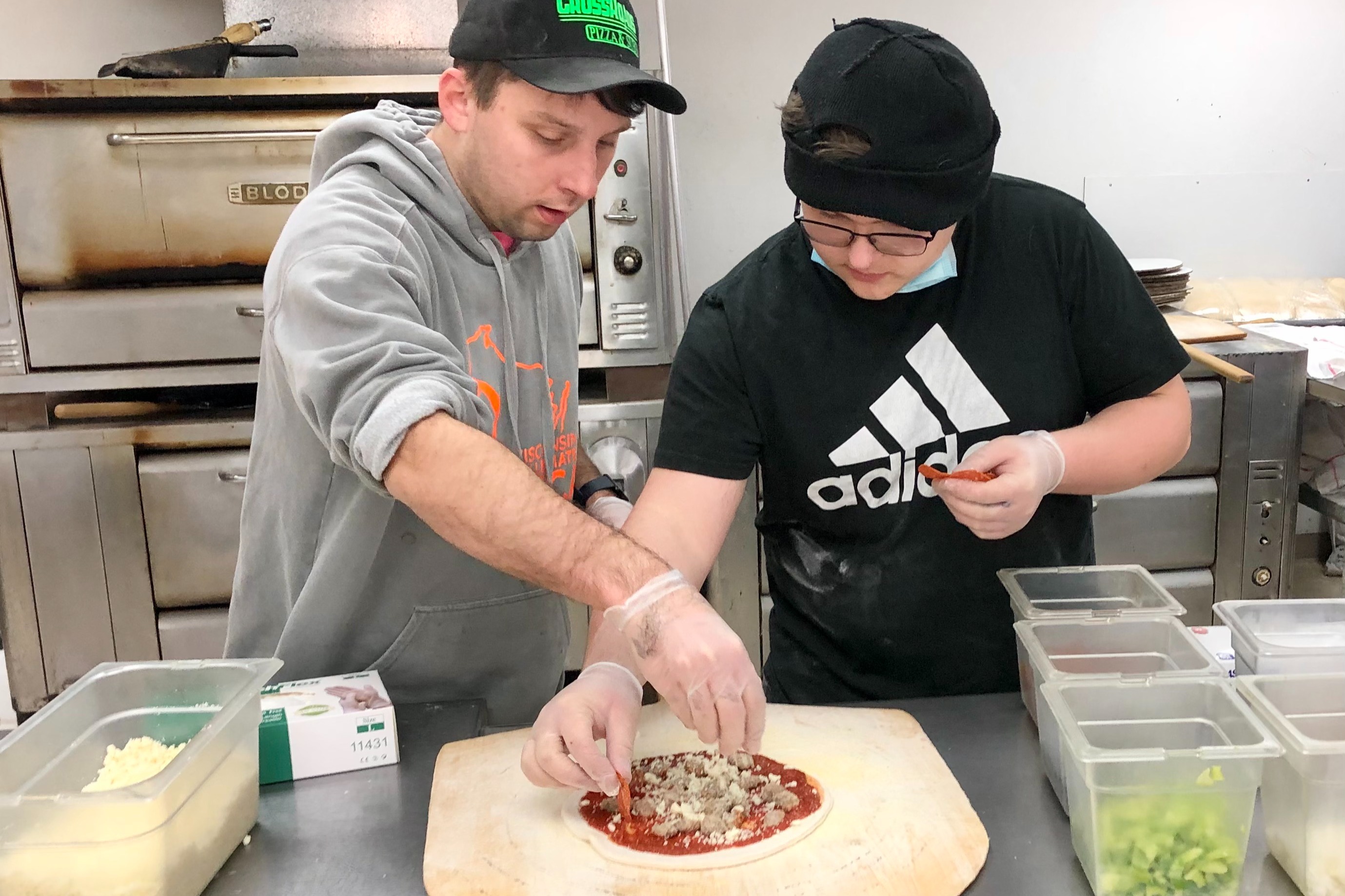 making pizzas