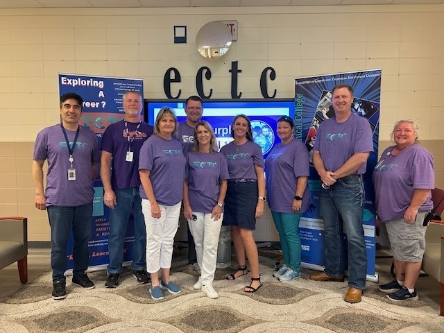 Main Campus Staff at ECTC representing Purple Up Day