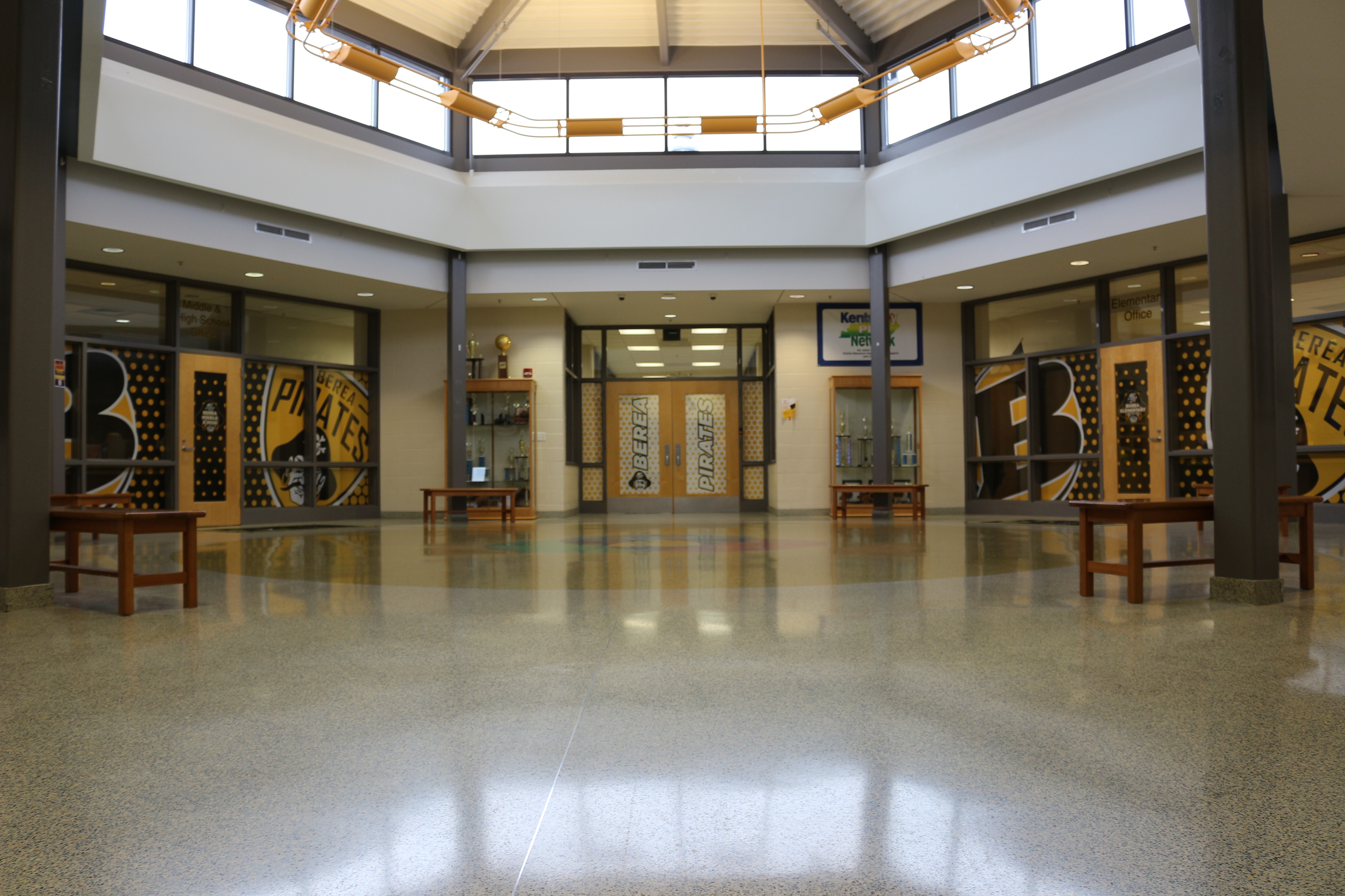 Picture of the Front Atrium/Lobby of the Schools. 