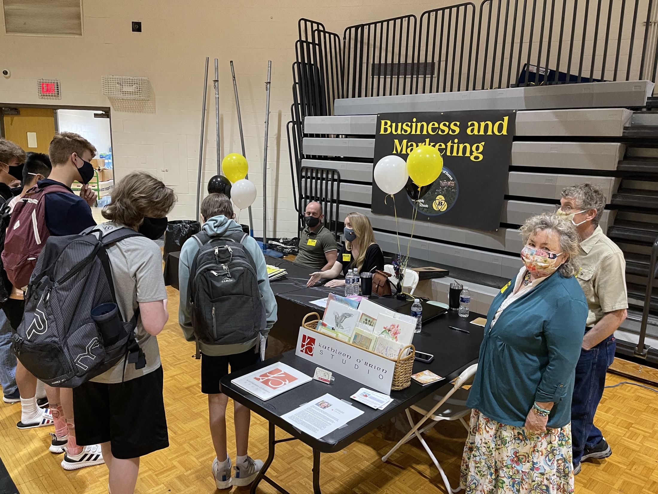 Teacher on a stand Welcoming  to The Pinnacle Academy of Berea 