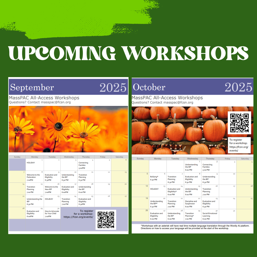 MassPac Workshops Calendar