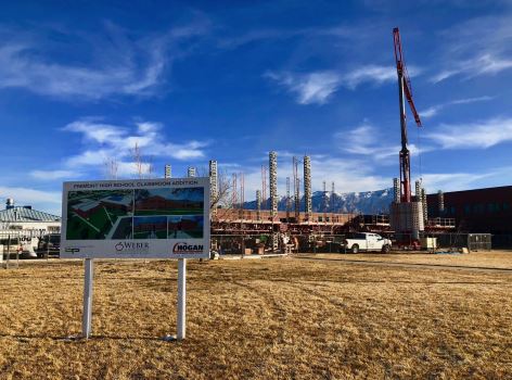 Photo showing the progress on the Fremont High School Bond project.
