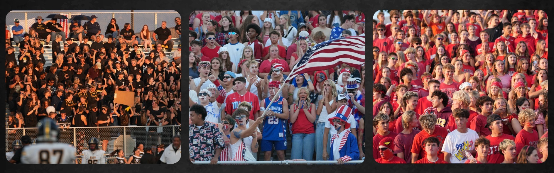 Shots of football crowds