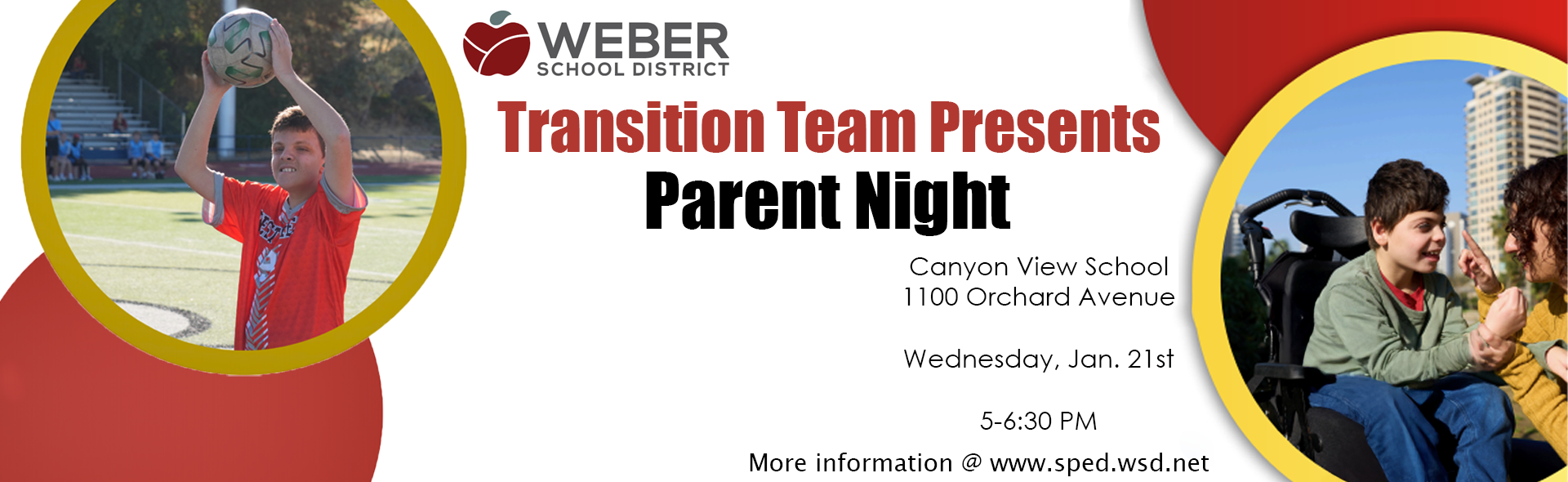 Transition team parent night banner