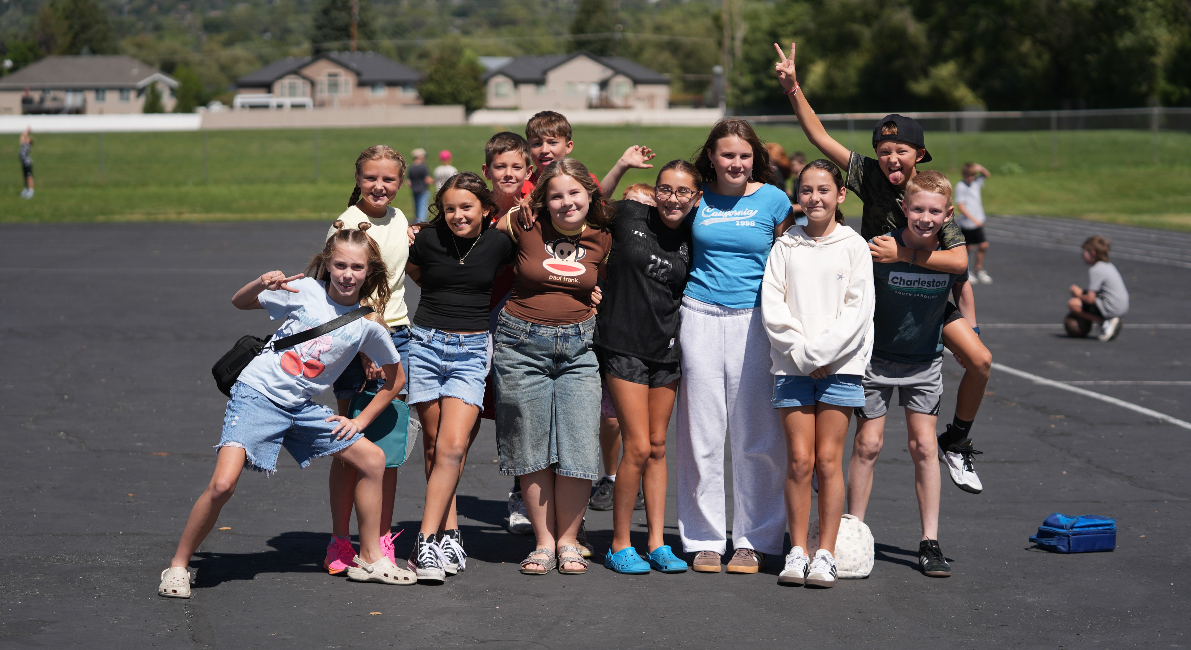 students on playground