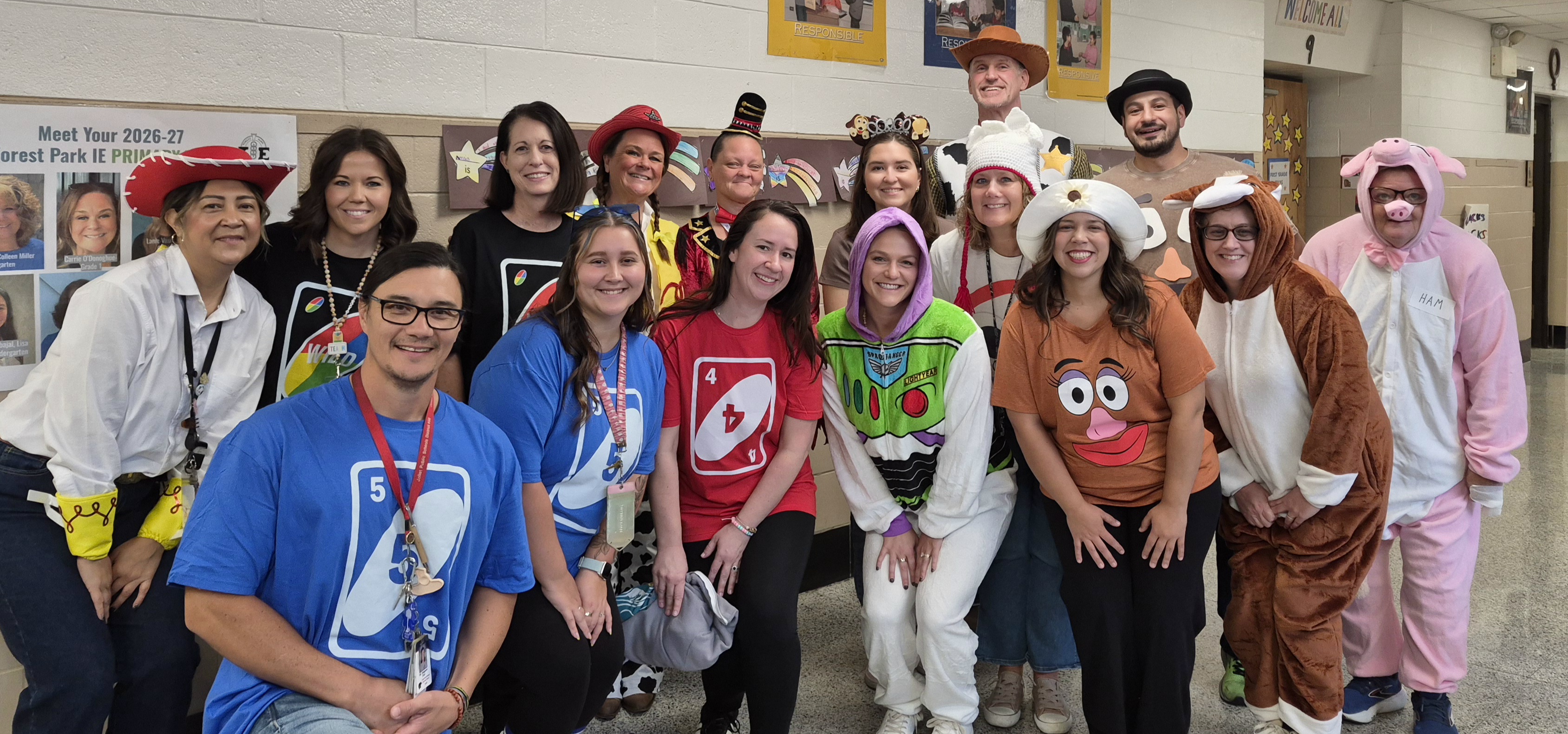 Forest Park staff dressed up for Halloween