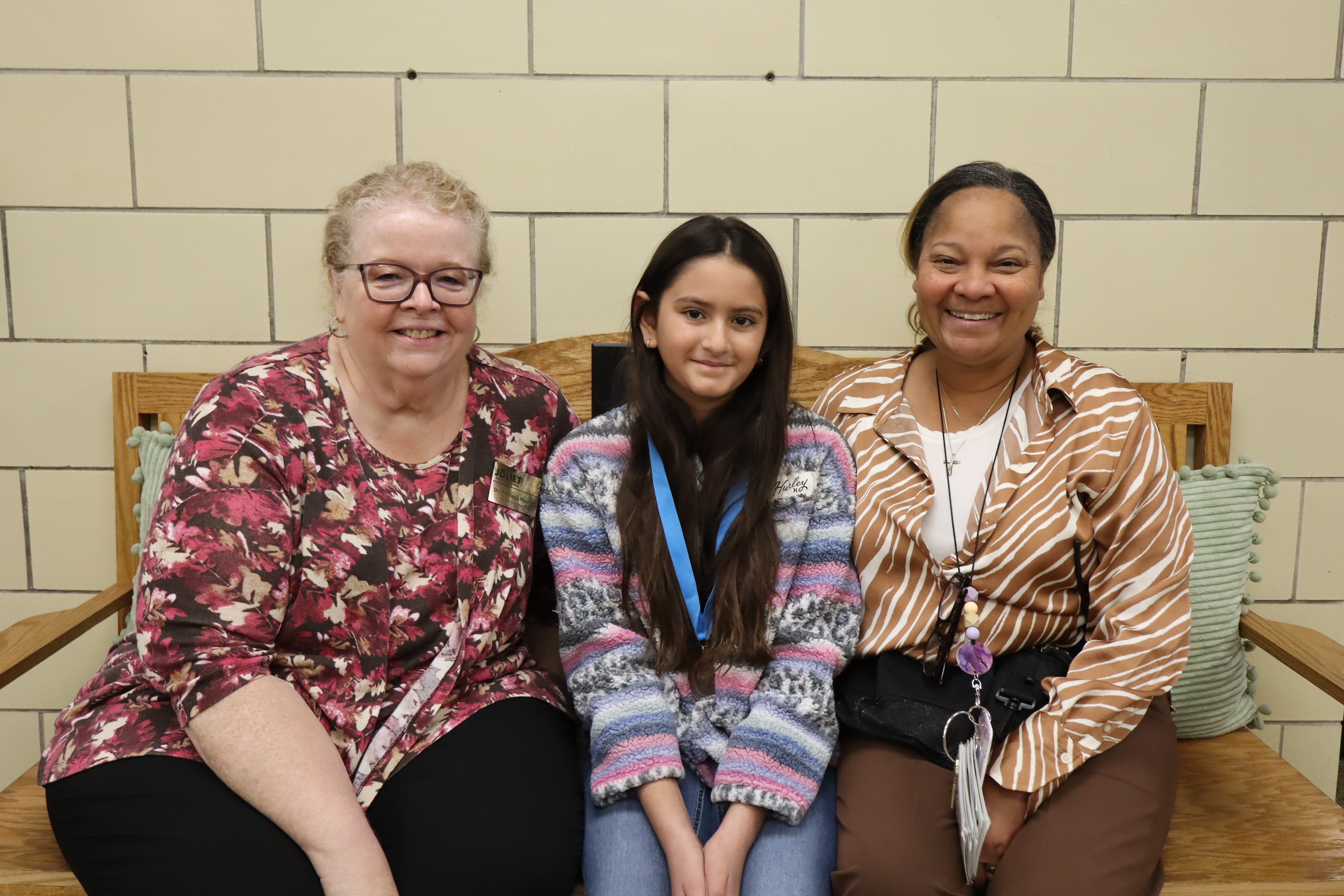 Superintendent Student Award winner with Superintendent and Assistant Principal