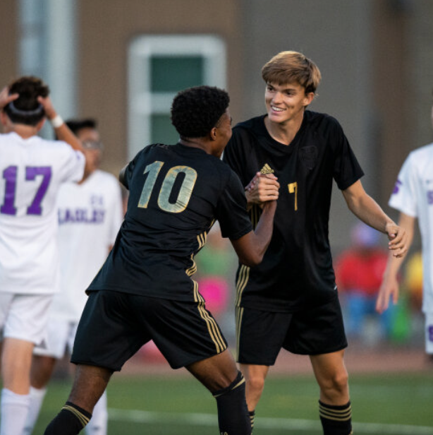 soccer players celebrating