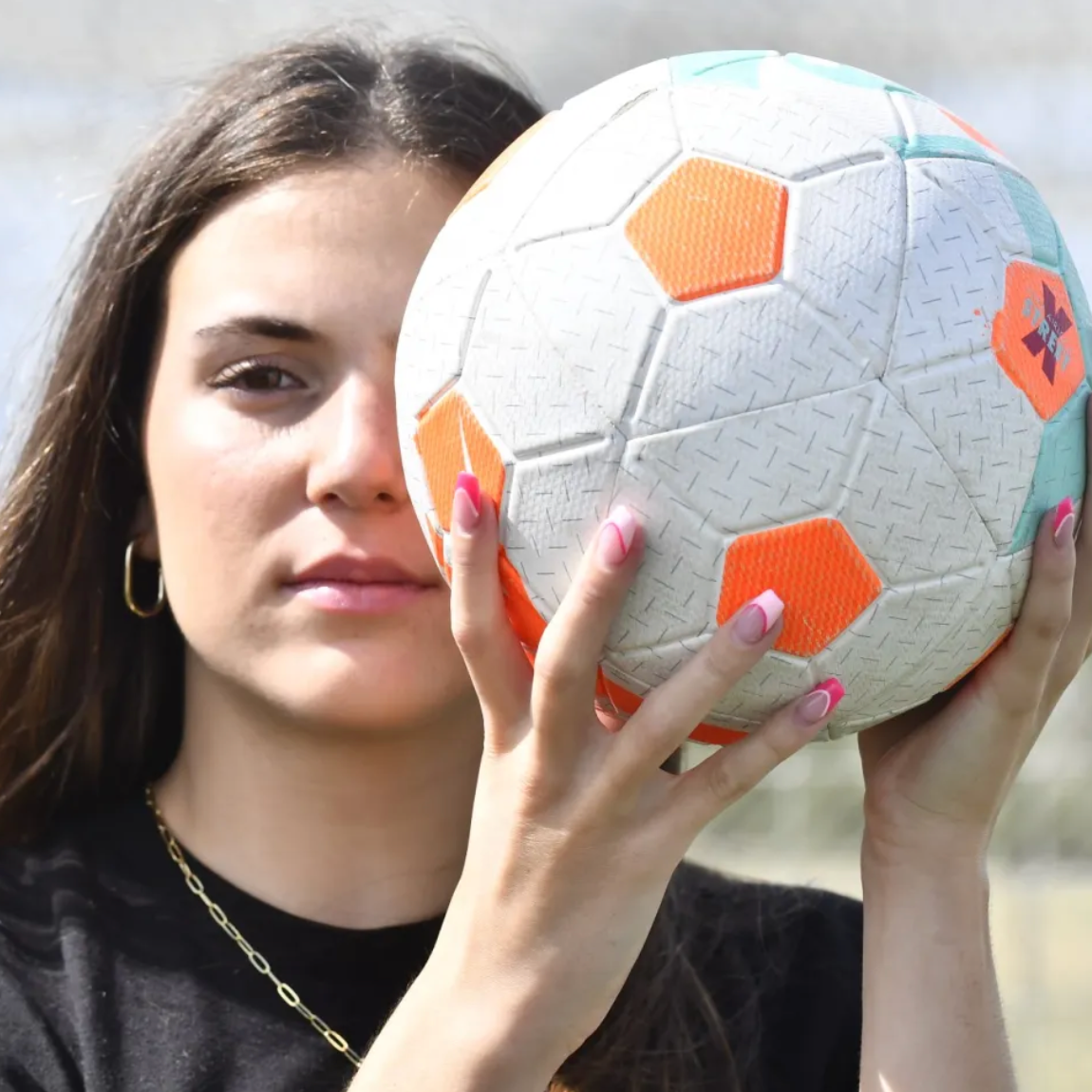 Gianna with soccer ball