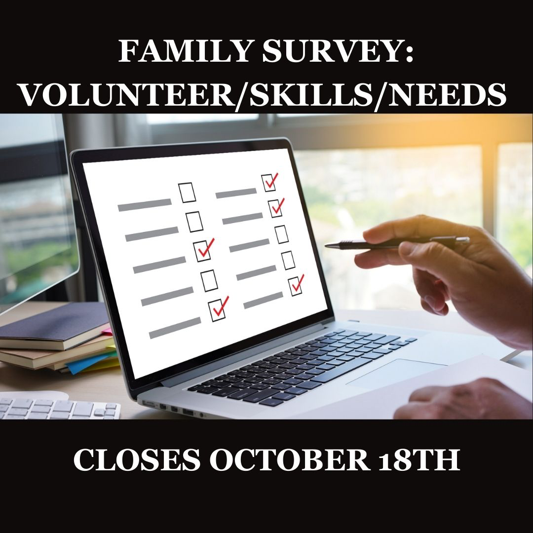 Family Survey: closes October 18: survey on computer screen