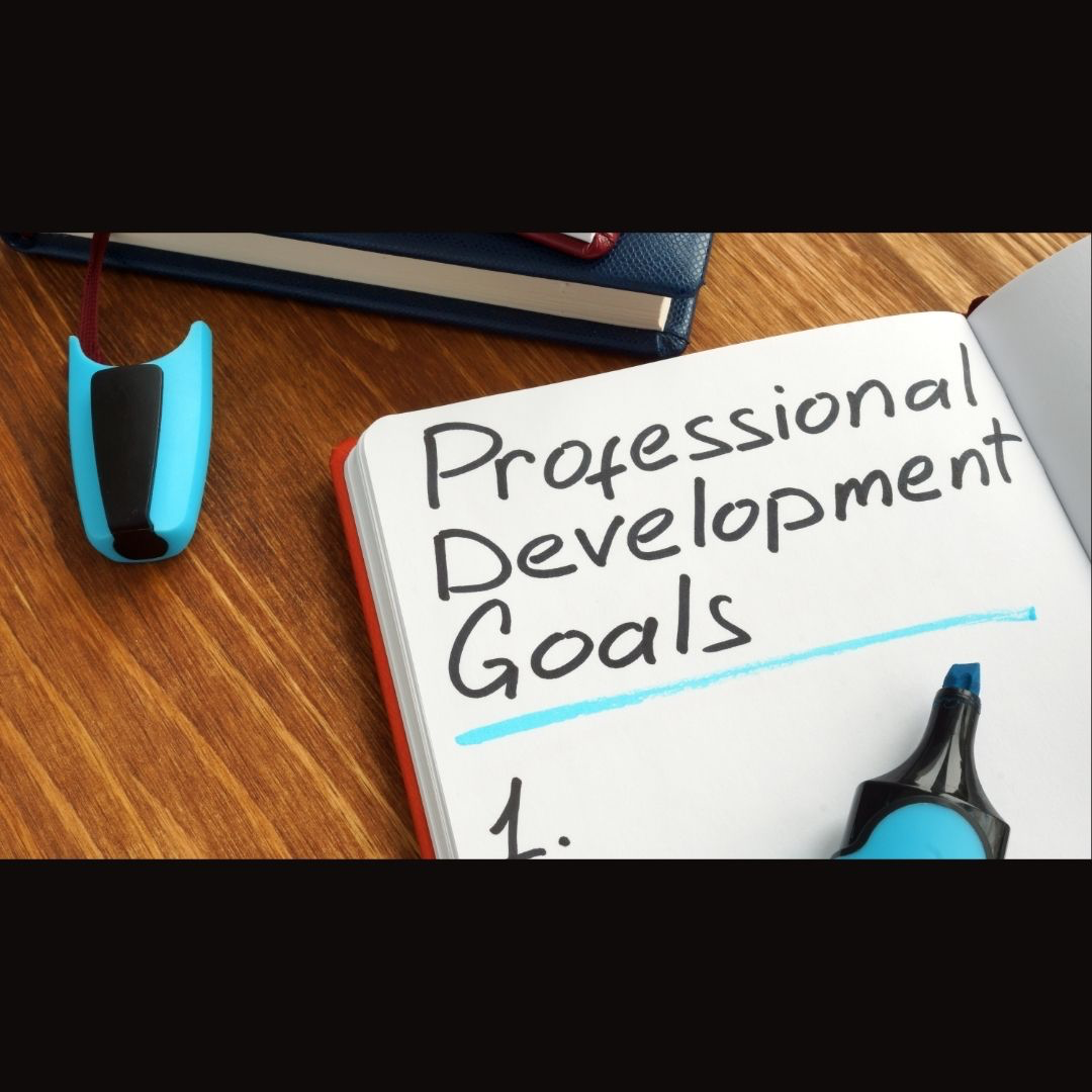 professional development goals written in book