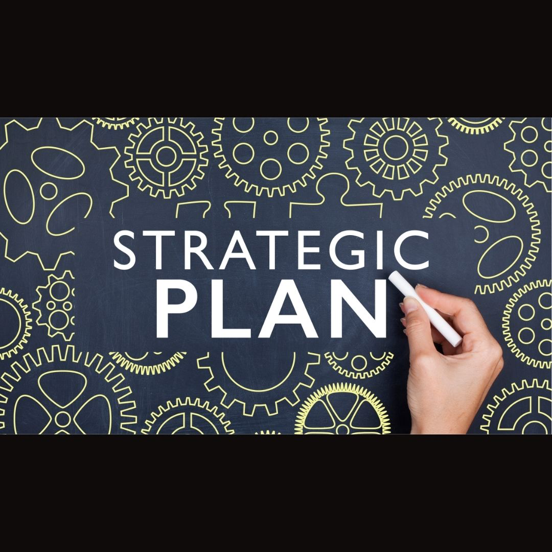 strategic plan with gear graphics