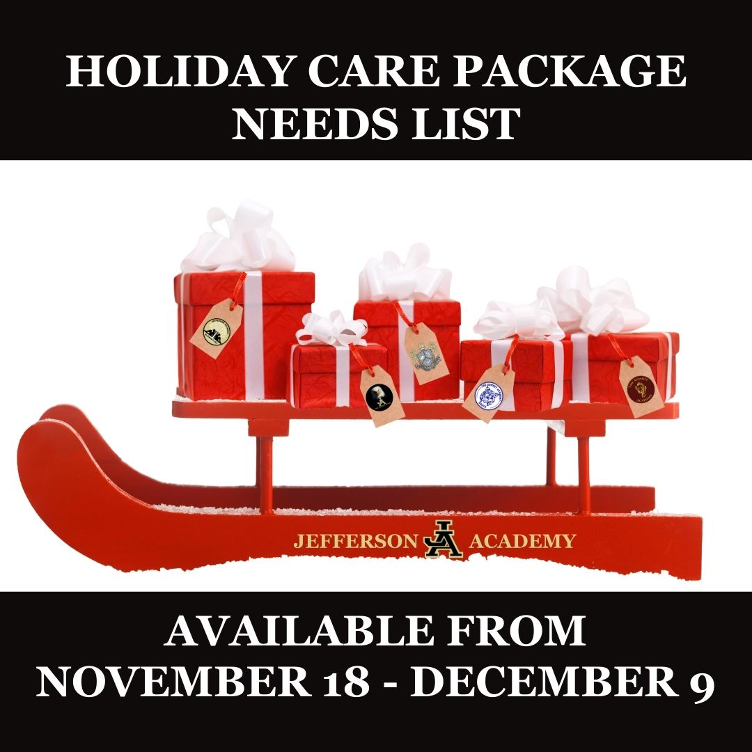 Holiday care package needs list (released in November): presents