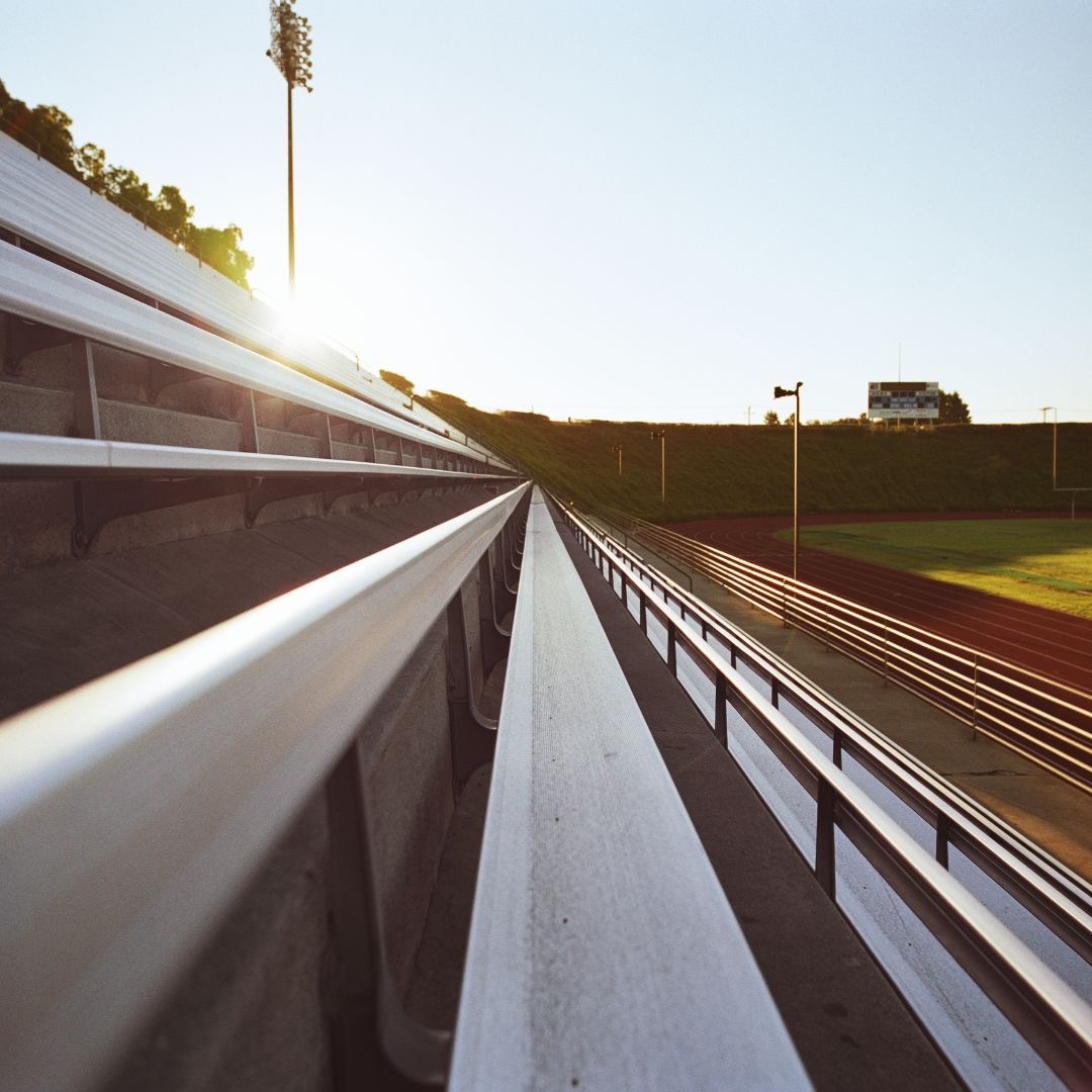 track and bleachers