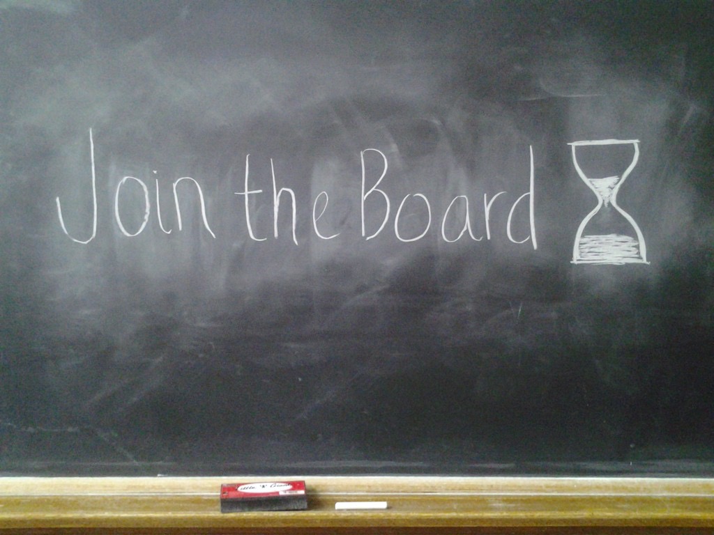 Join the board written on a chalkboard