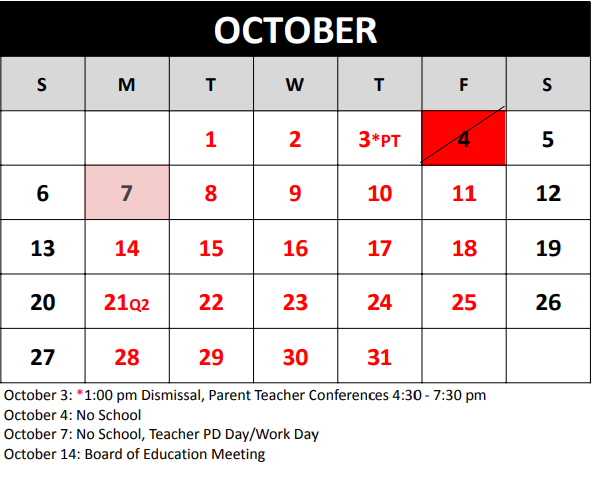 October Calendar