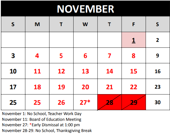 November Calendar