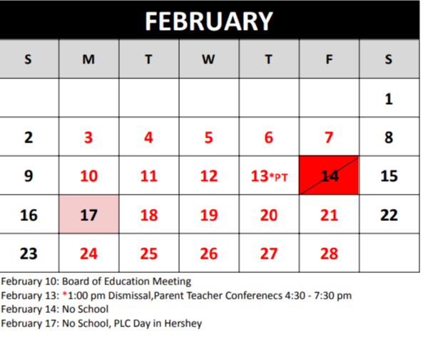 February calendar