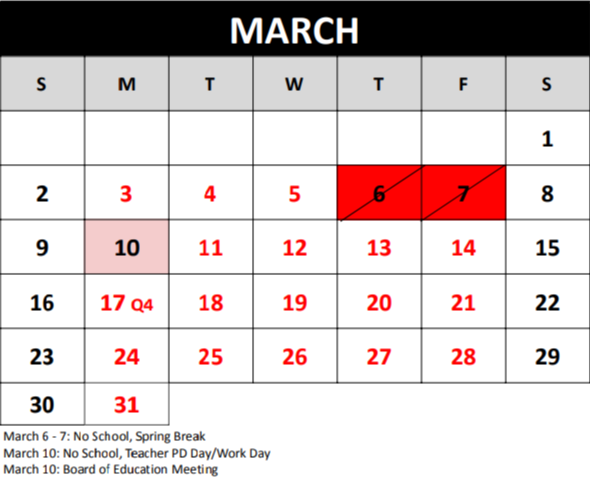 March Calendar