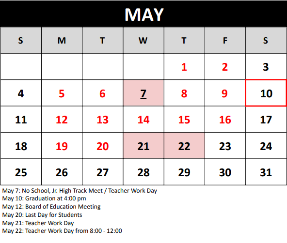 May Calendar