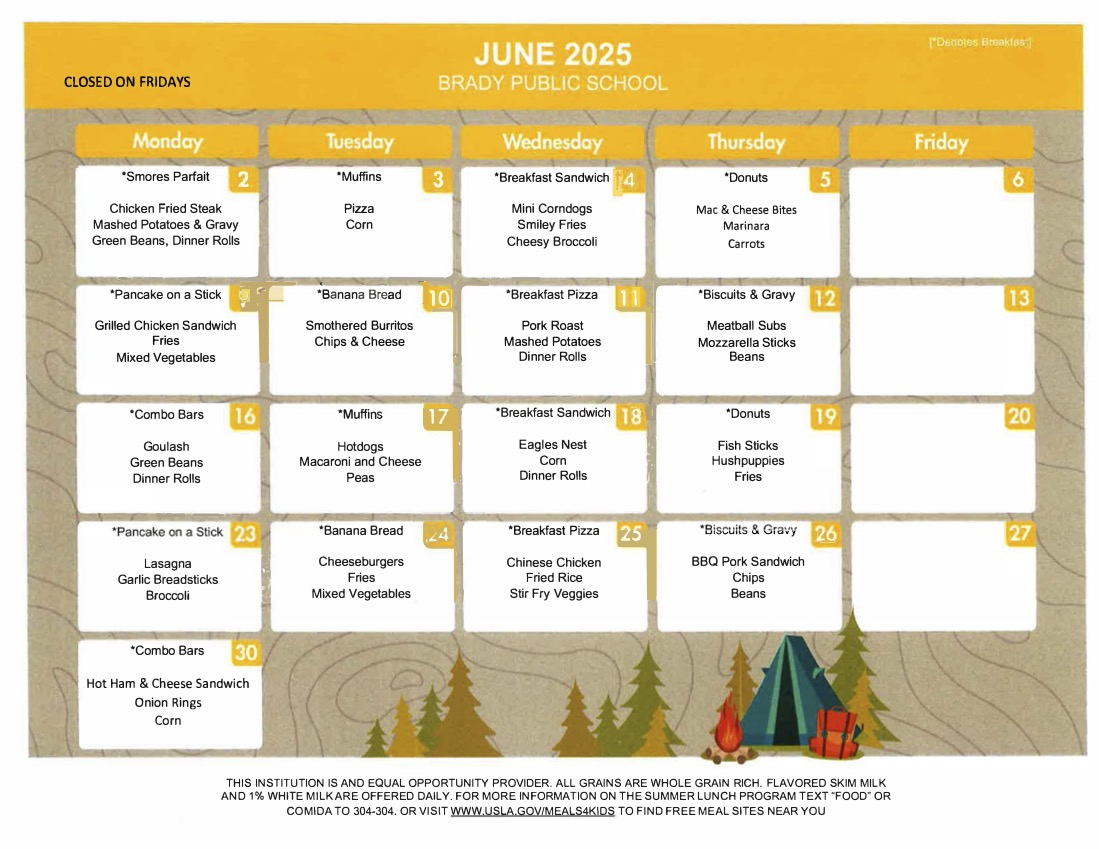 June Menu 