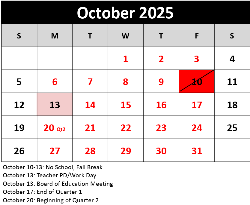 October Calendar