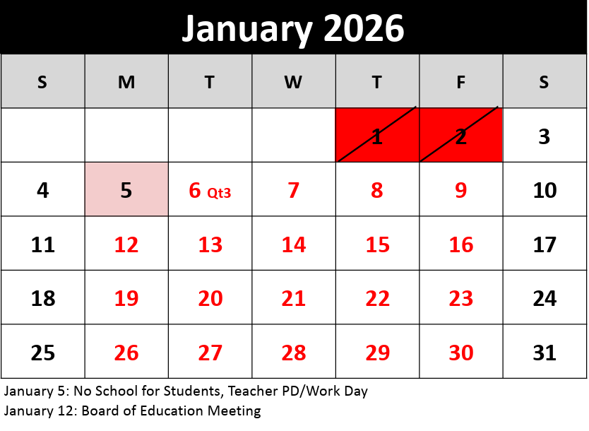 January Calendar