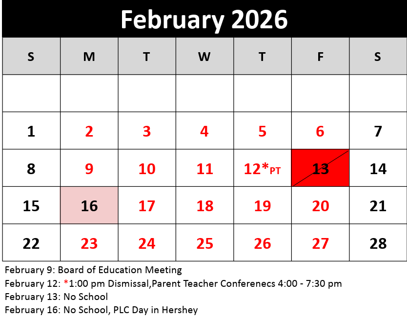 February calendar