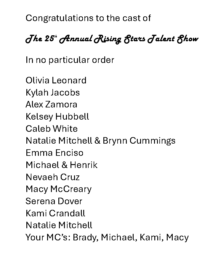 2026 Cast List