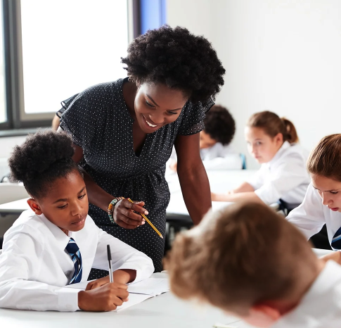 teacher and students in the classroom