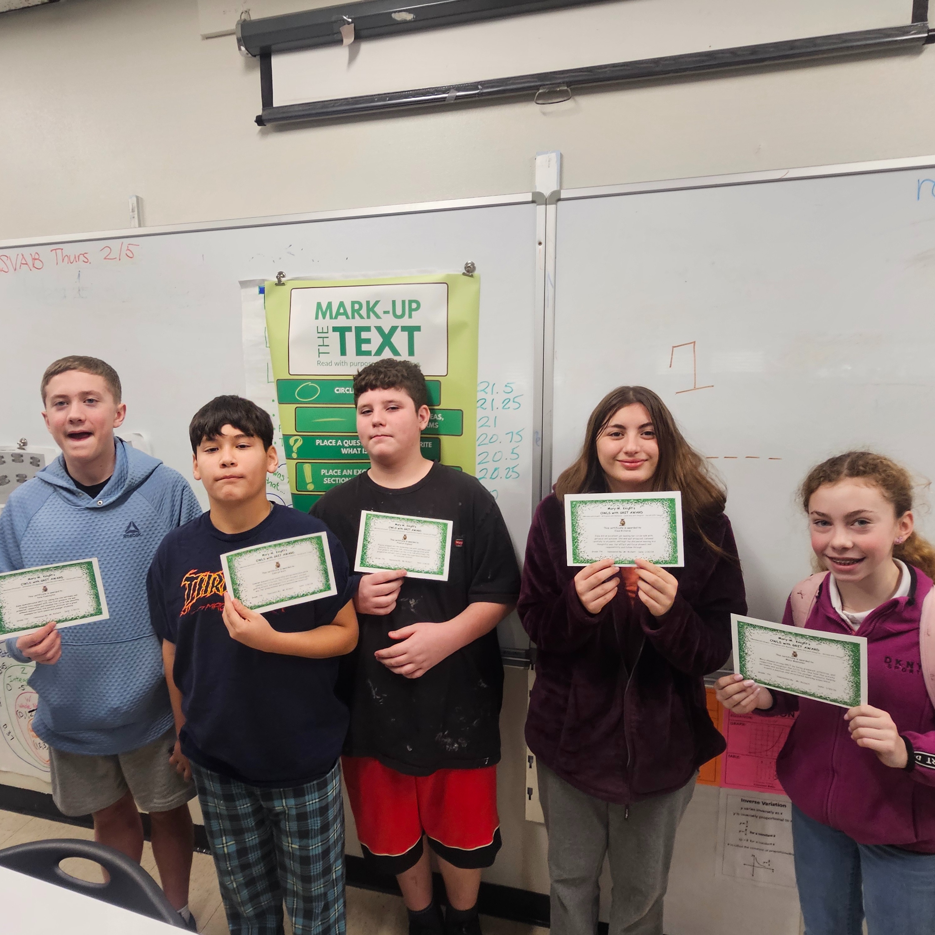 Kane Dunnington, Camryn Koch, Preston Vogland, Elsie Richards and Macy Masteller