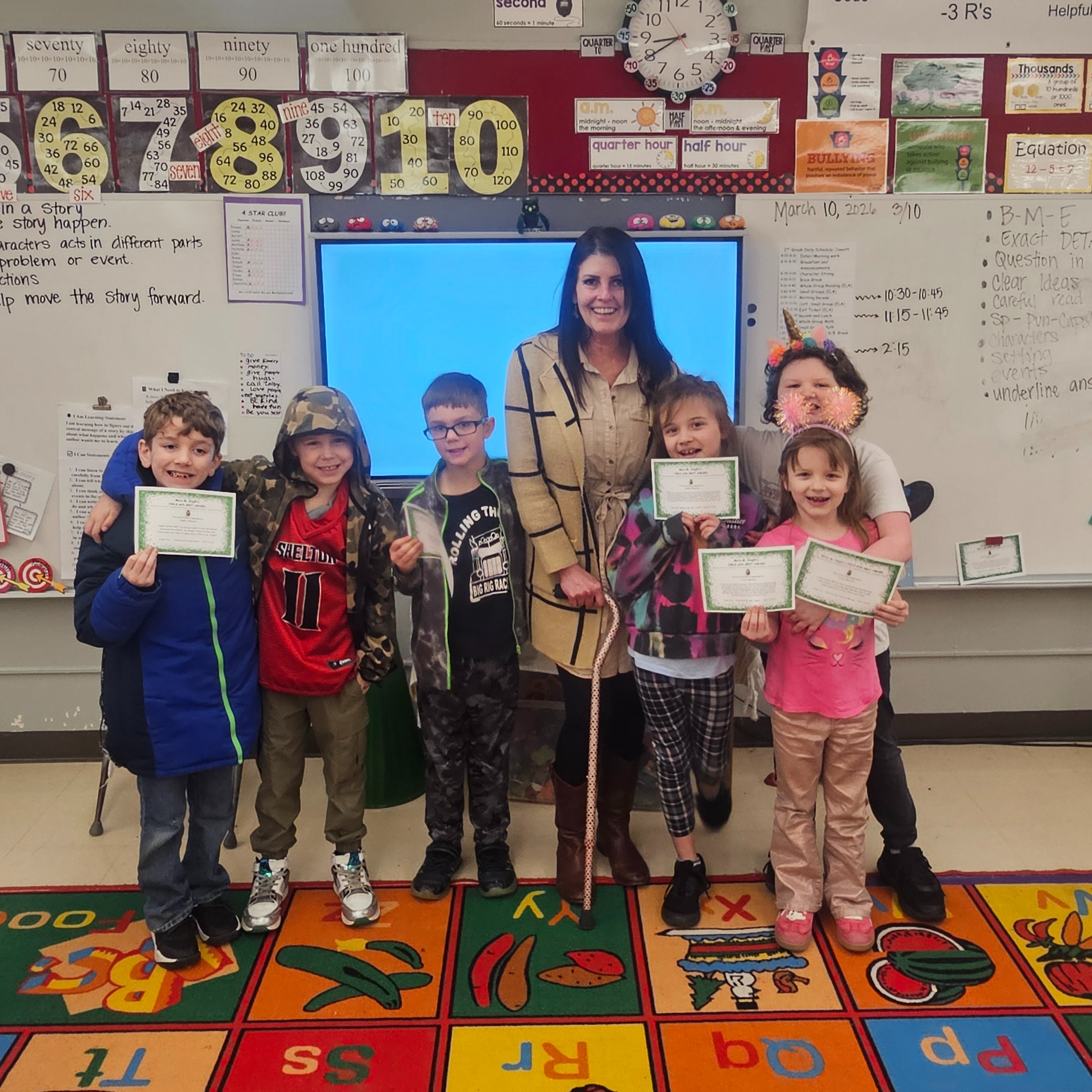 Jasper Severson, Charlotte Metzger, Grayson McCracken, Kimber Rivard and Freya Weaver