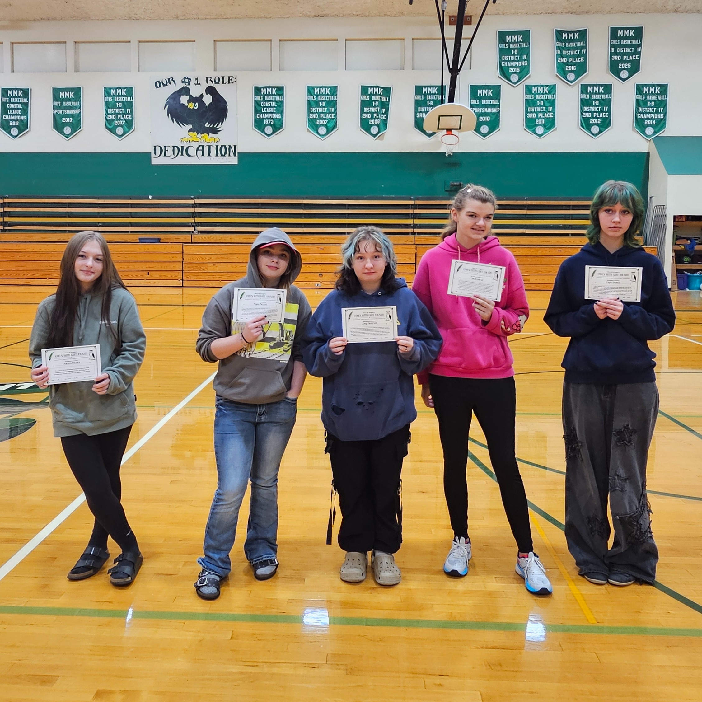 Marissa Mikeska, Mylee Mezzell, Zoey Anderson, Toni Koonrad and Layla Thomas