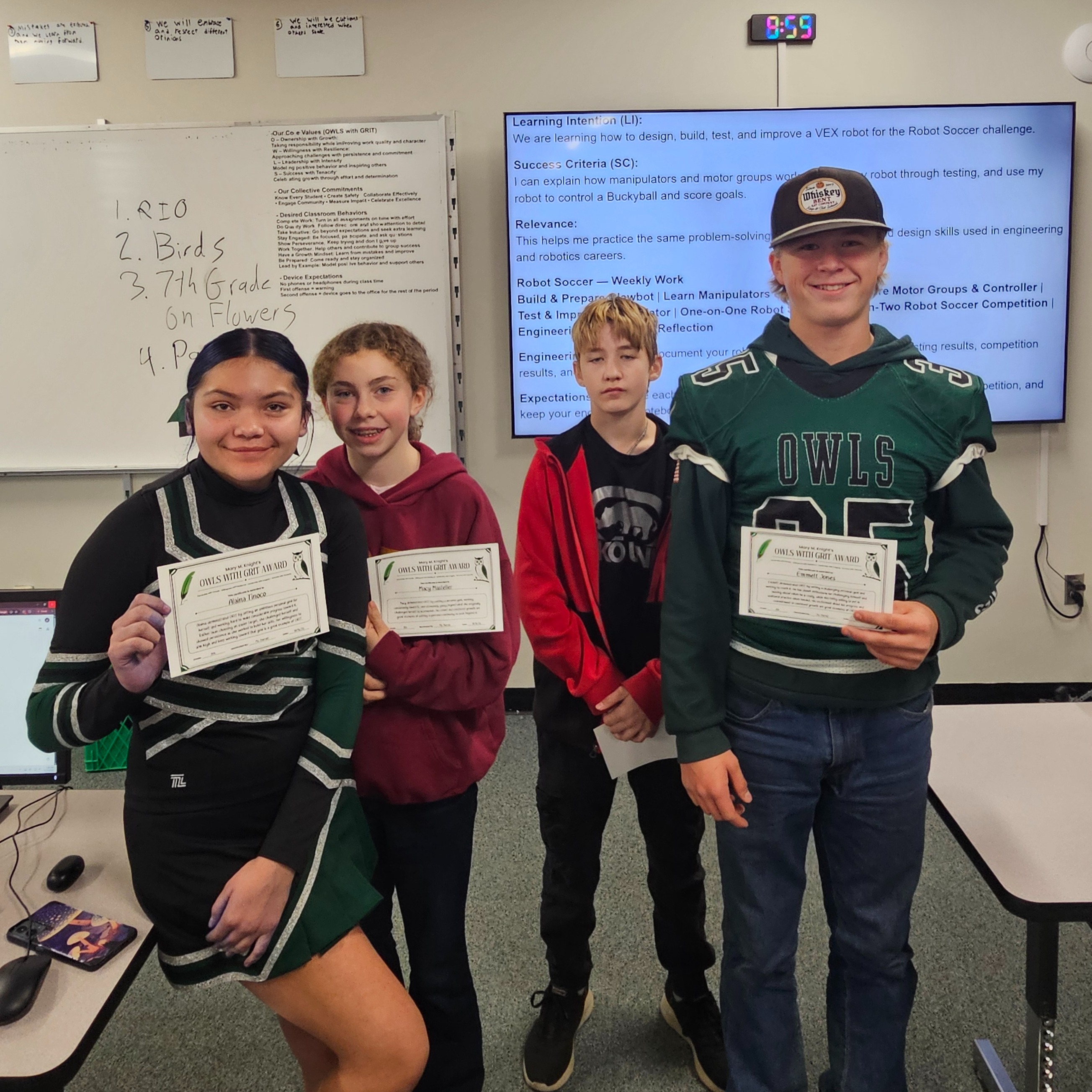 Alaina Tinoco, Macy Masteller, Jaxson Blanchard and Emmett Jones