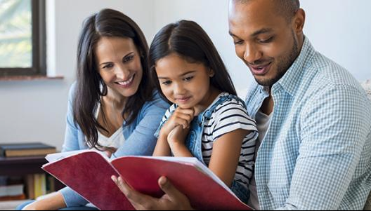 A family reading together
