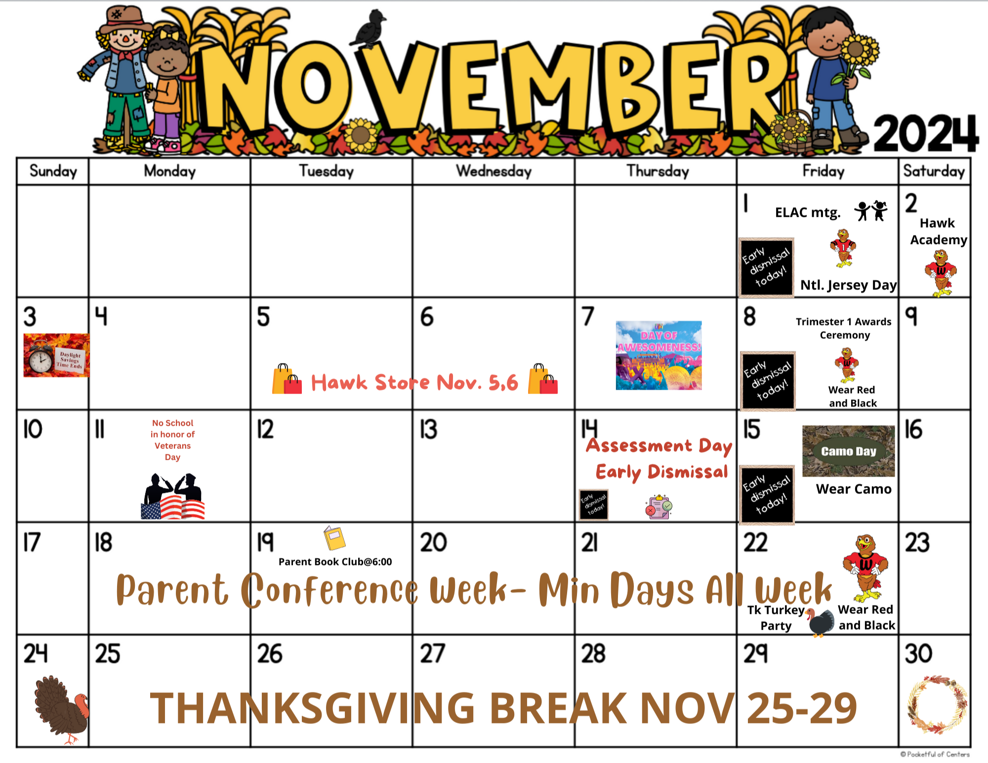 november Parent Calendar