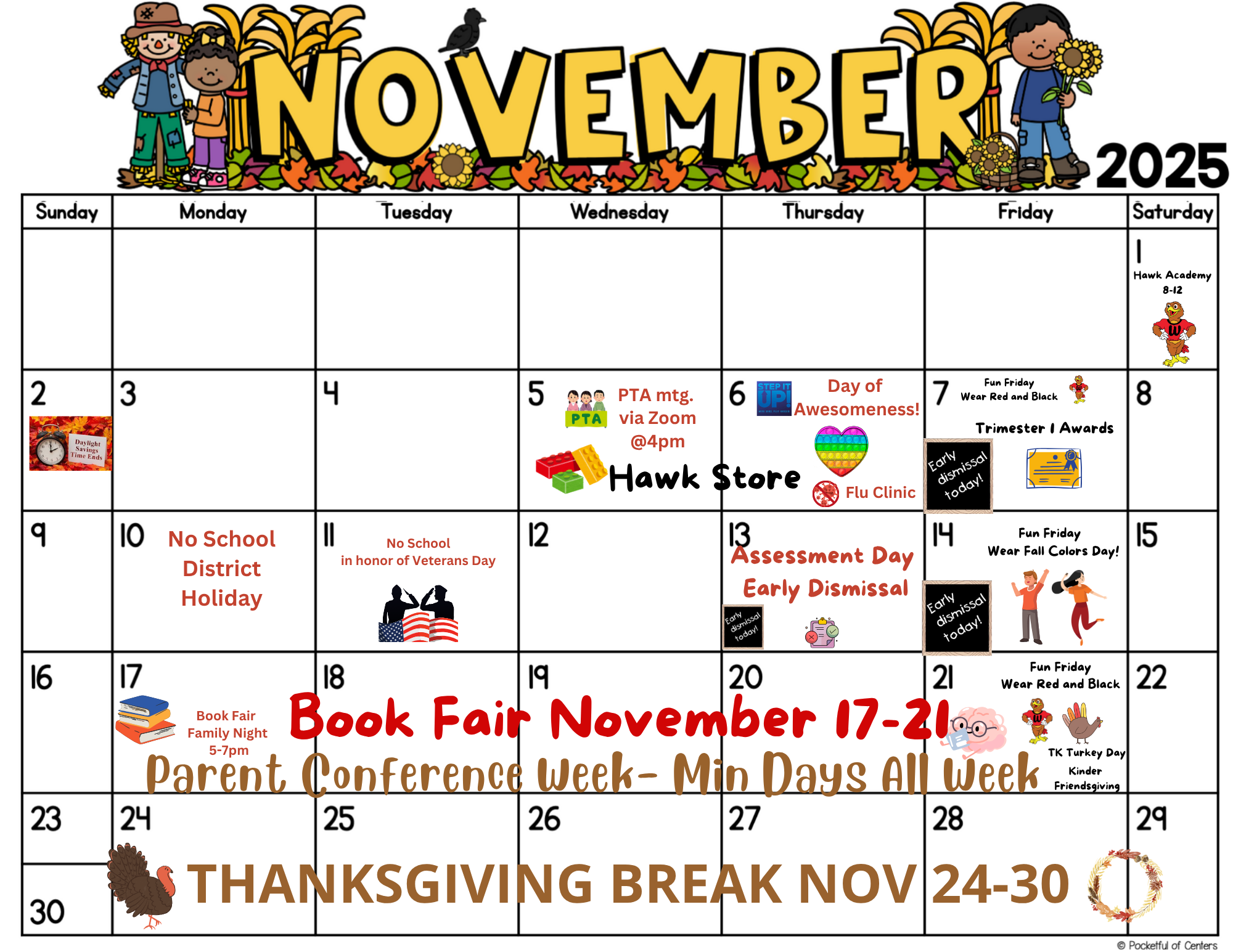 november Parent Calendar