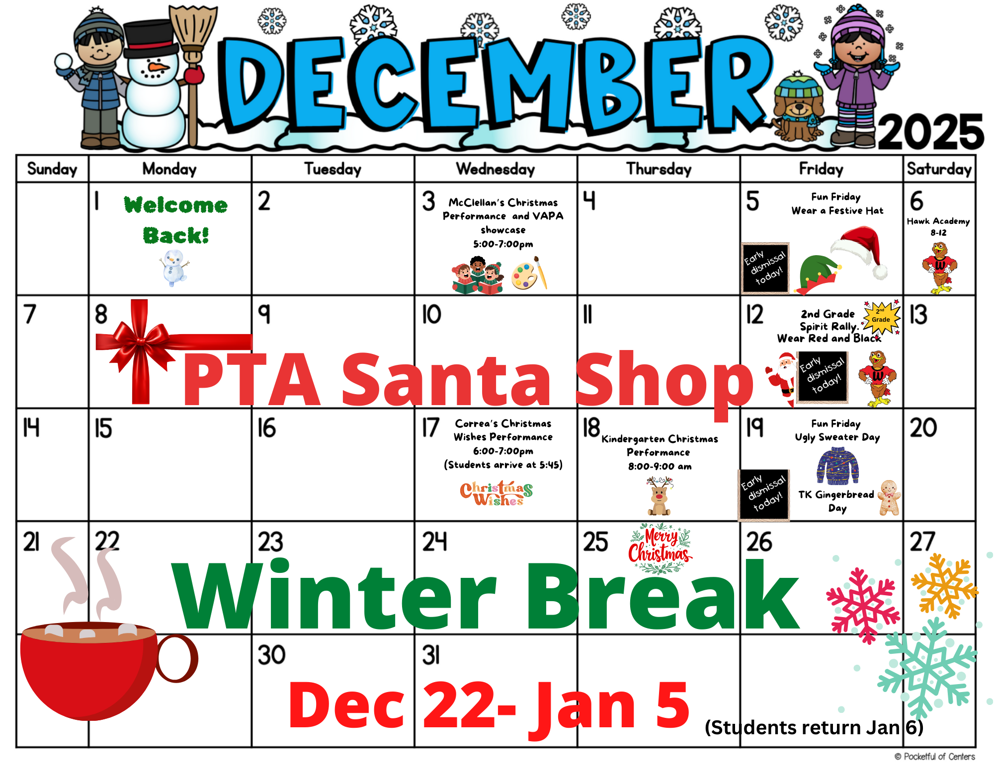 dec Parent Calendar