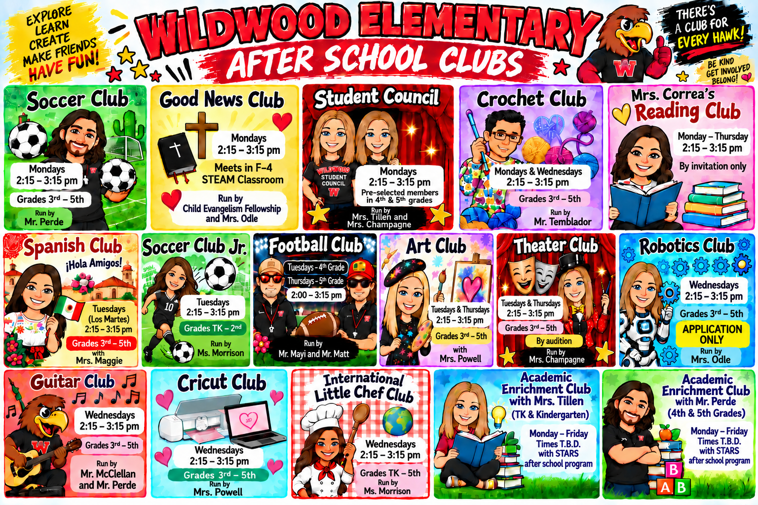 club menu
