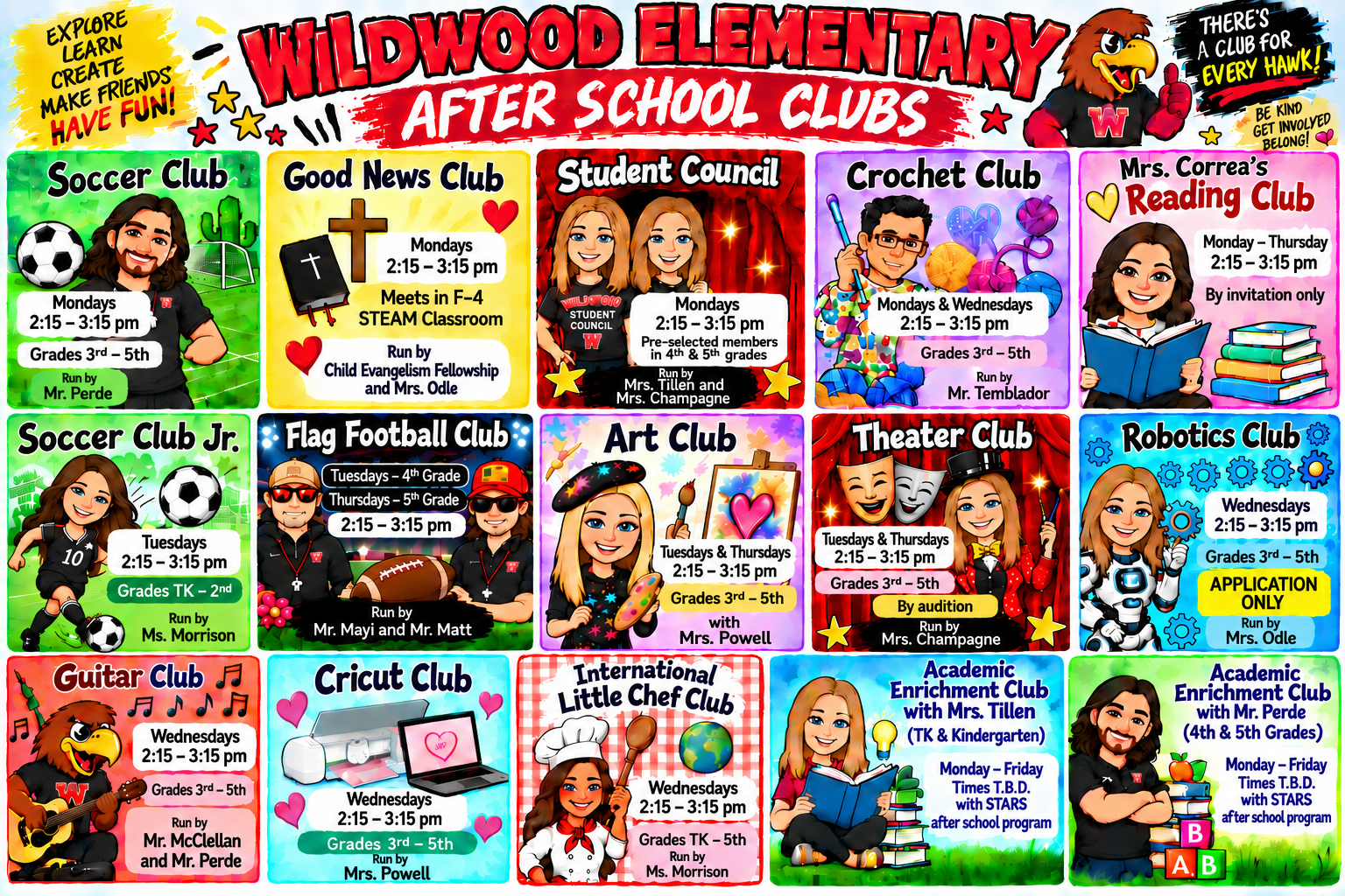 club menu