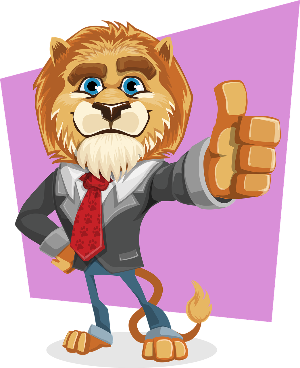 animated lion dress with a suit 