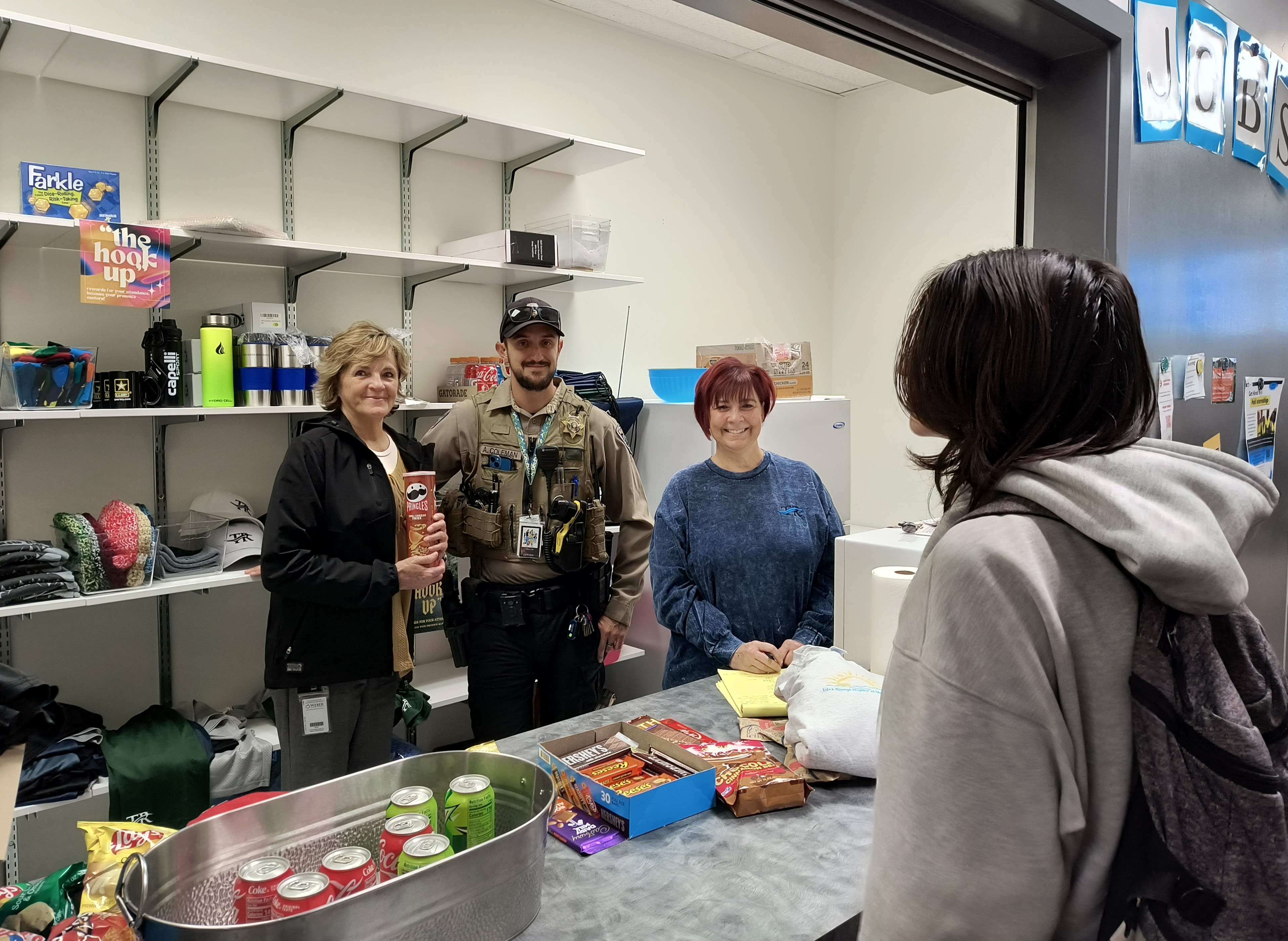 Students and staff at Two Rivers High School