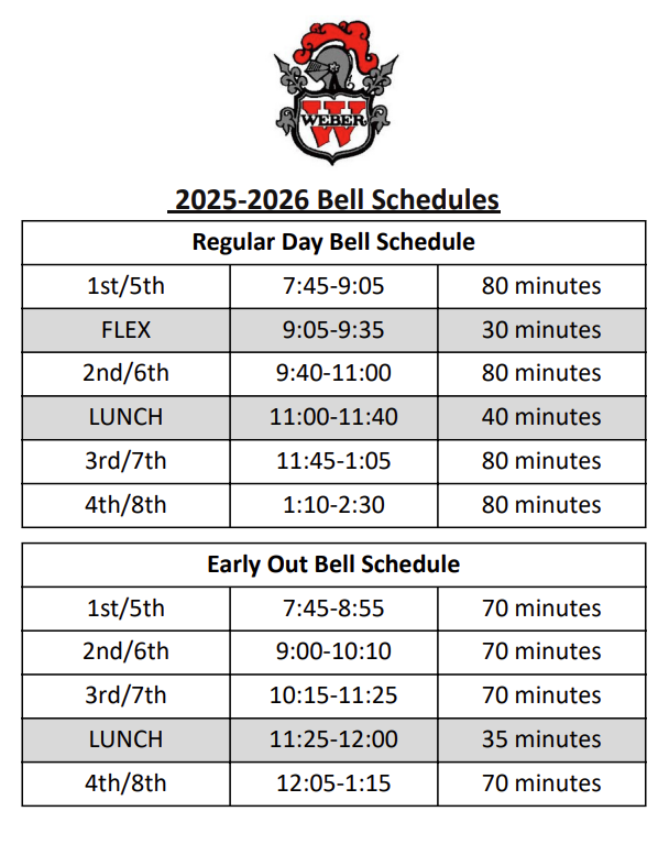 bell schedule 2026