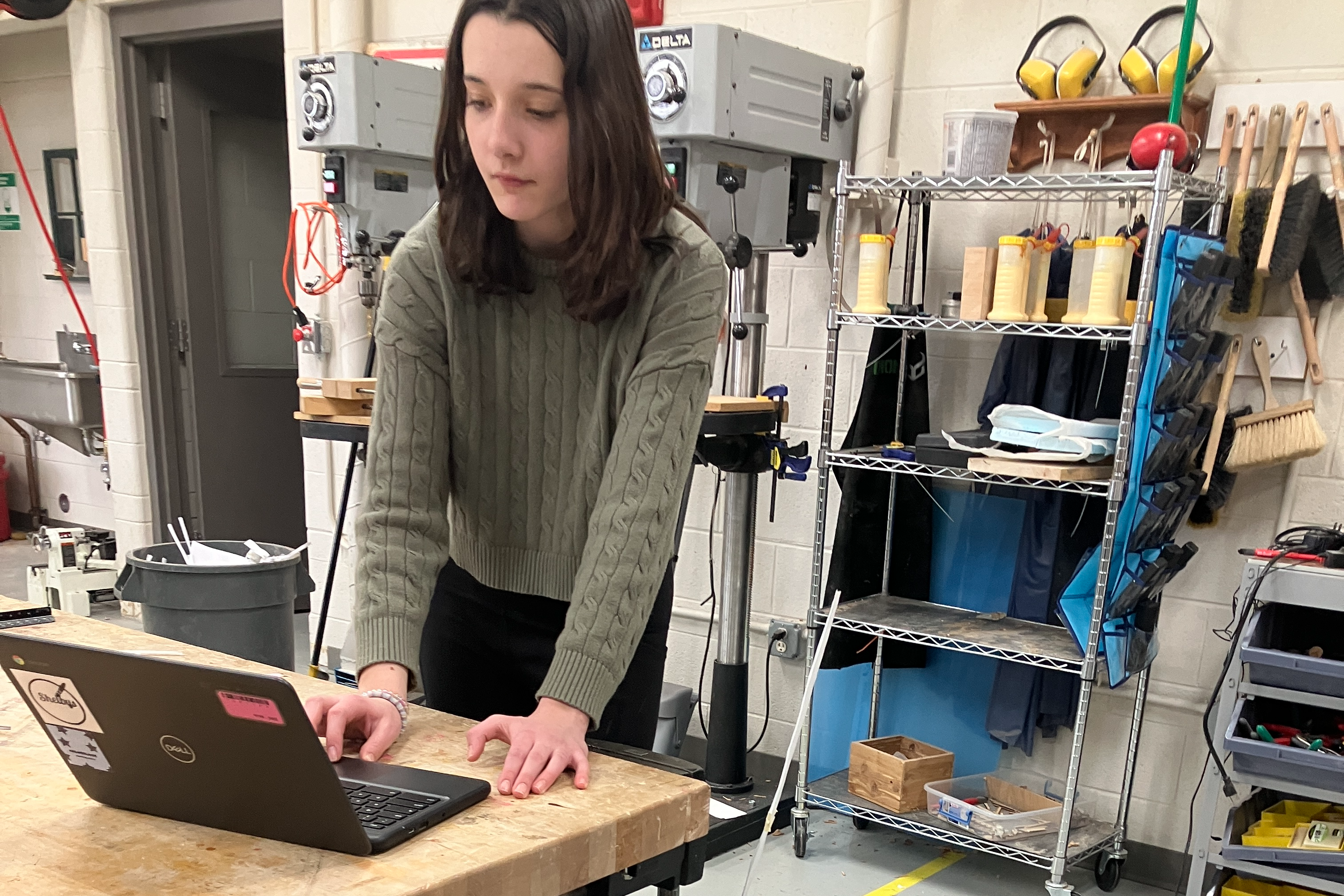 Students in College and Career Awareness have been spending the week to try and take a single sheet of printer paper and 30 cm of masking tape and build a tower over 100cm tall. They thought it an impossible task. However the record reached for each period is, 150 cm for 5th, 176 cm for 6th and 160 for 7th. Well over the 100 cm height. 