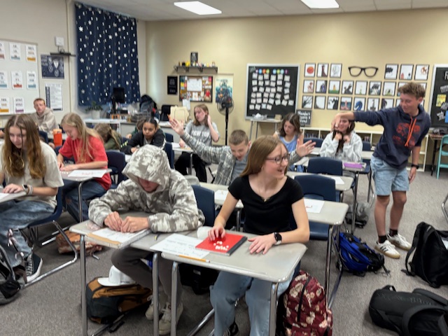SMART Goal practice:  In preparation for the RISE test, students learned about and practiced making SMART goals.  For practice, we played a game by stacking Smarties - setting small goals for each round and revising their goals based on their performance.  Then, students set goals for the RISE test.