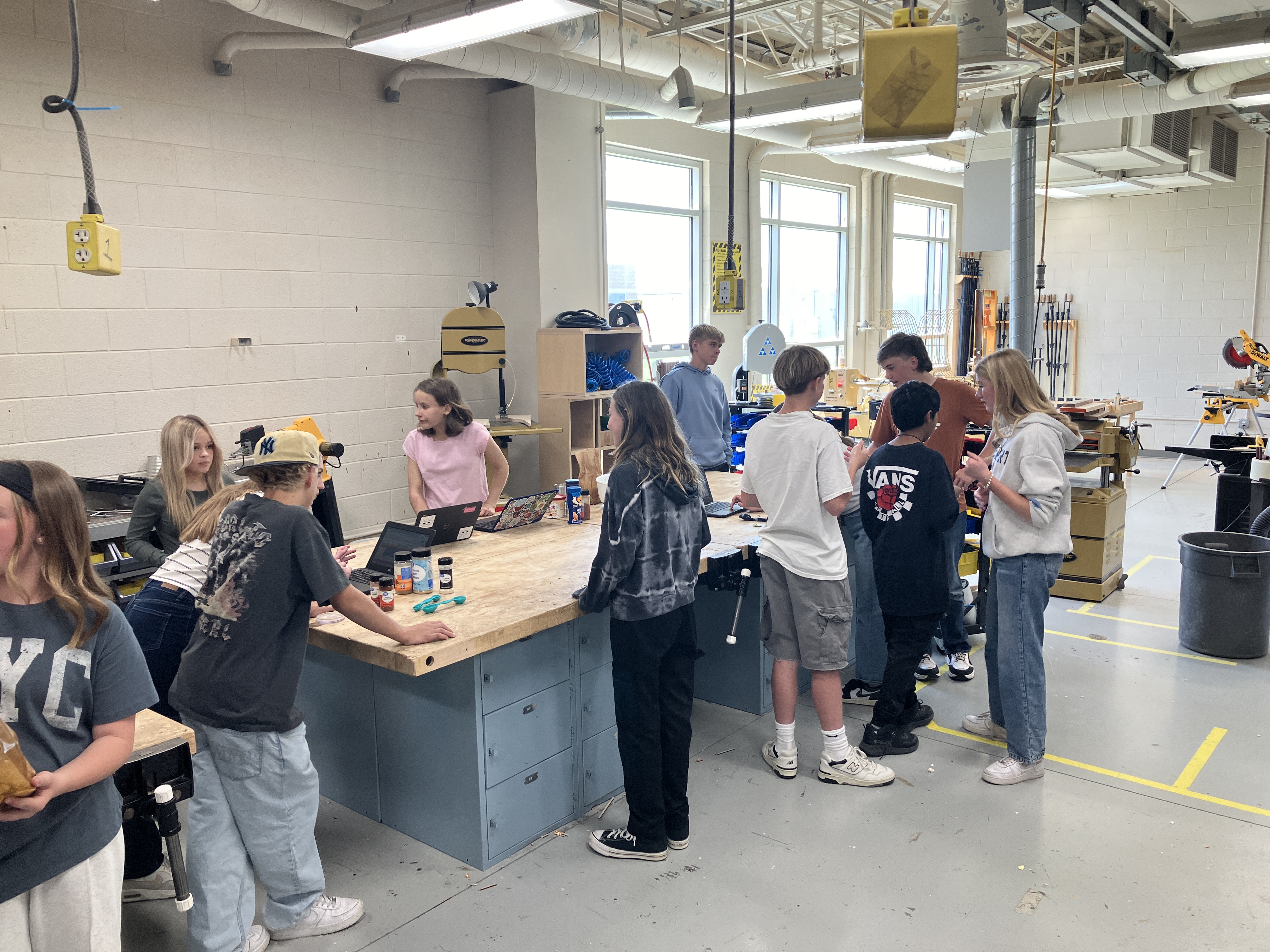 For the past week and half, the 7th Graders in Mr. Tanners College and Career Awareness class have been diving into the Career fields of Food Scientist,  Product Designer and Sensory Evaluator. They spent 3 days designing and perfecting a spice blend that could be added to treats such as popcorn. Then design the package of that product and finally yesterday they judged each other both on taste and packaging. Here are the results. 