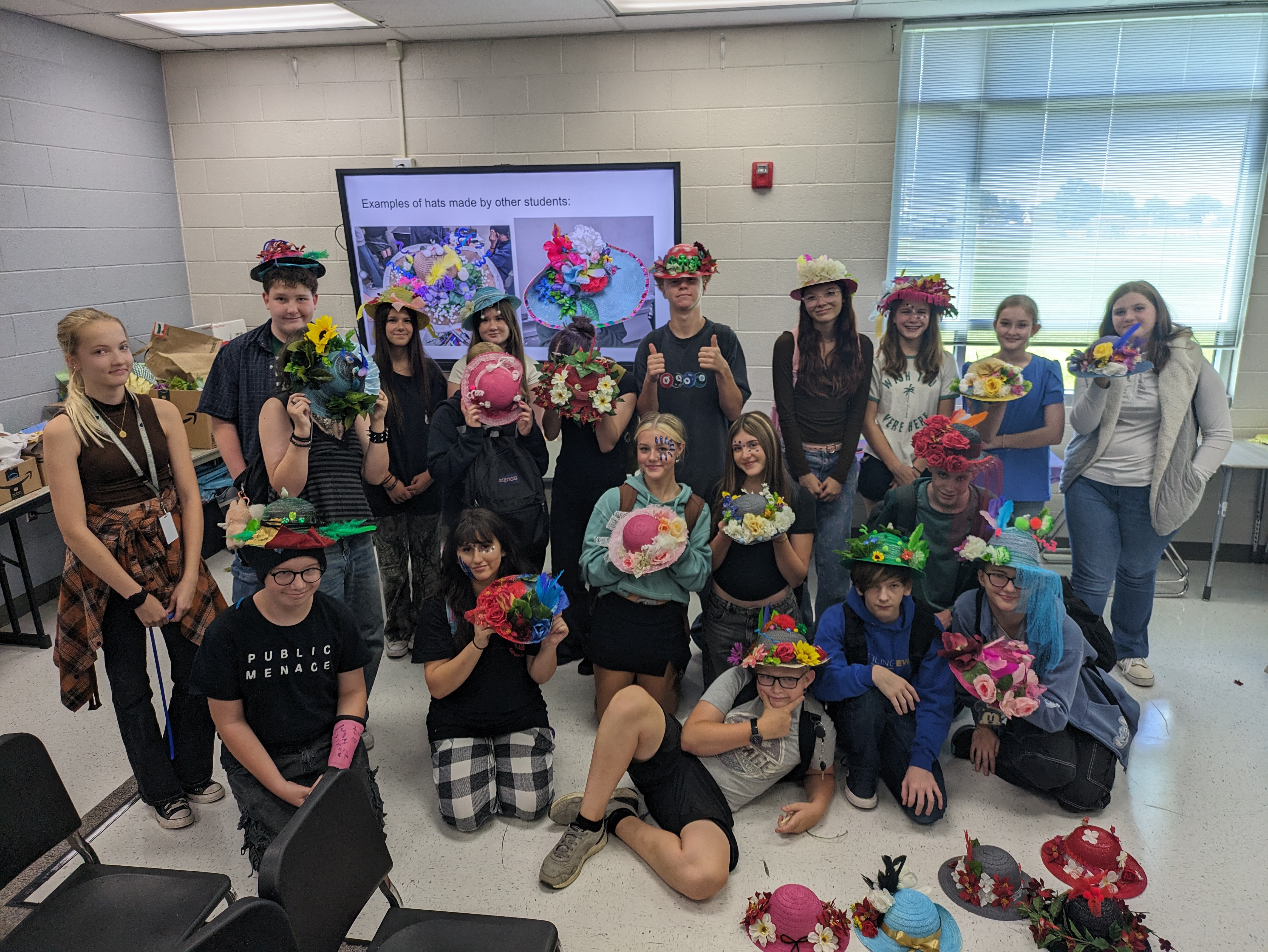 Theatre design students make Edwardian style hats 