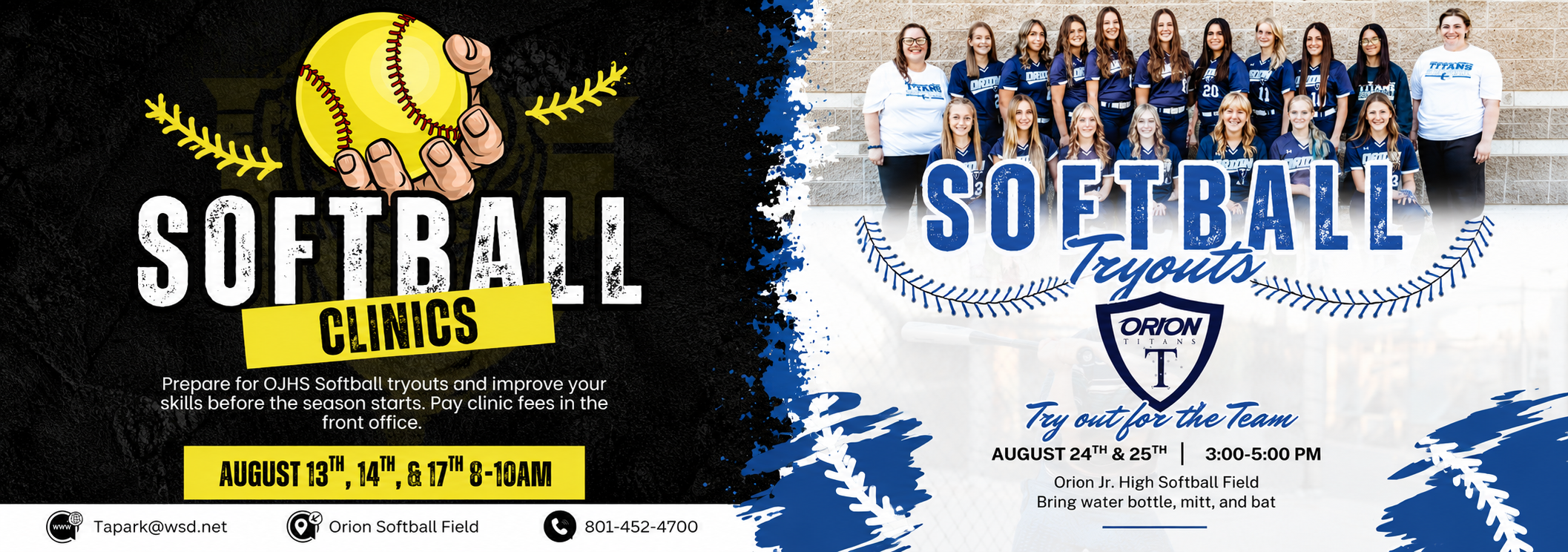 Girls Softball Info for Orion Junior High