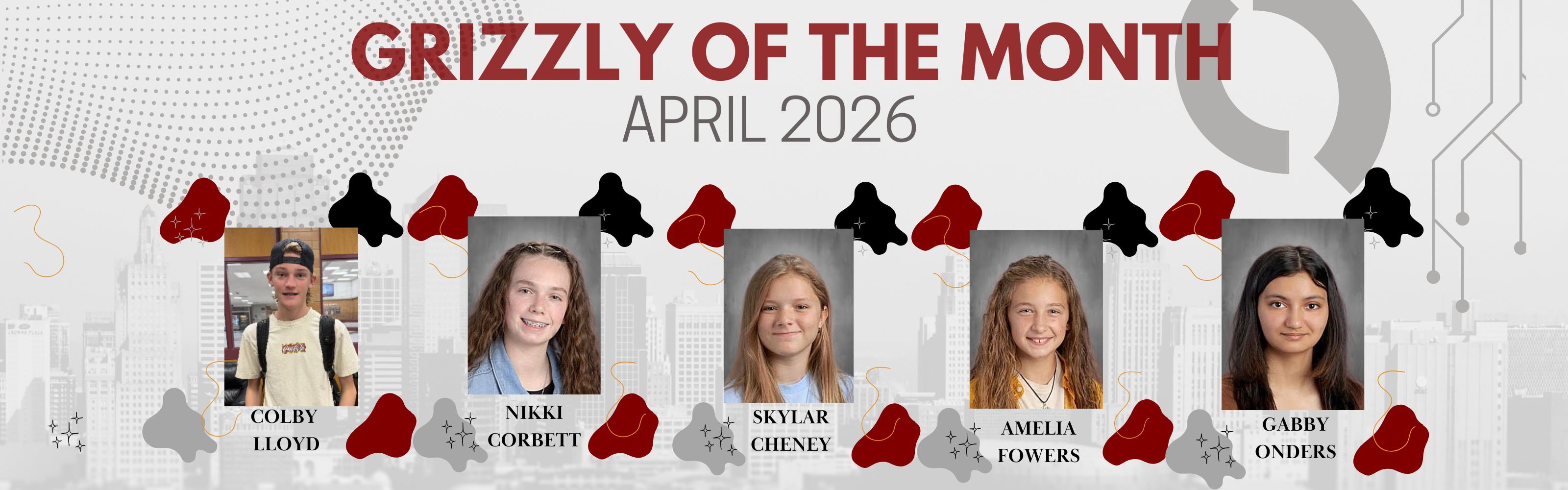 Congratulations to the April Grizzlies of the Month!